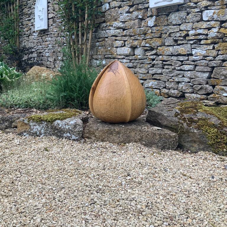 bud sculpture carved in oak