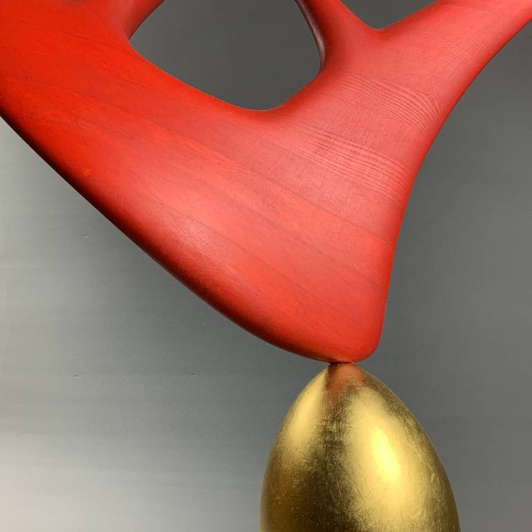 Gold detail on autumn flame sculpture by misti leitz