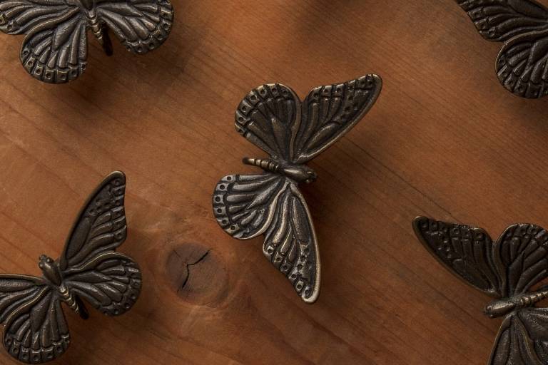 Butterfly picture hooks in bronze by Misti Leitz