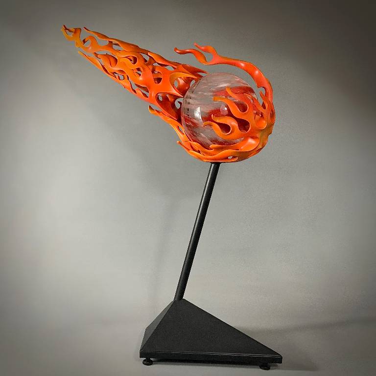 Great Ball of Fire a sculpture by Misti Leitz