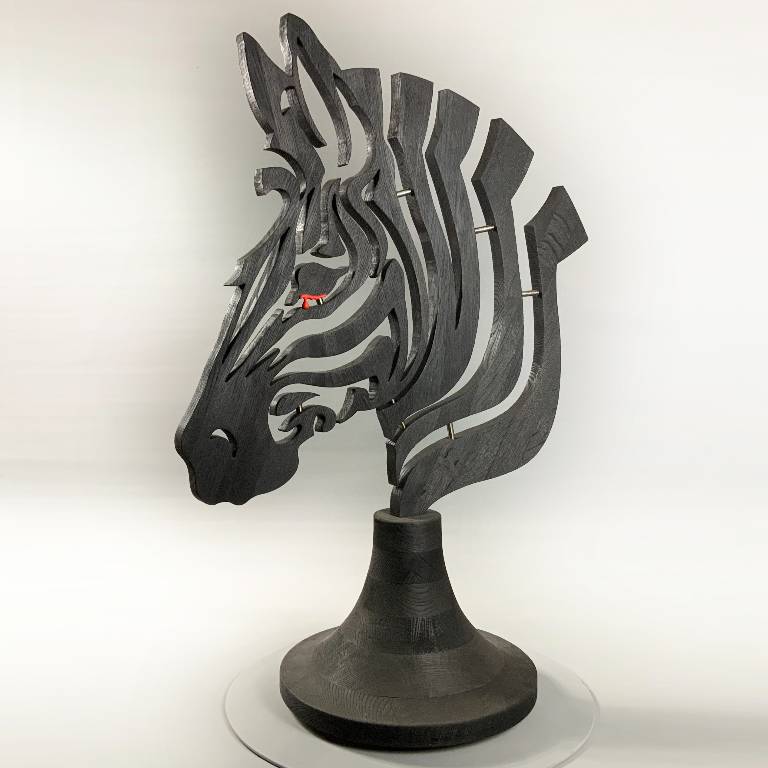 Zebra sculpture Misti Leitz Handmade